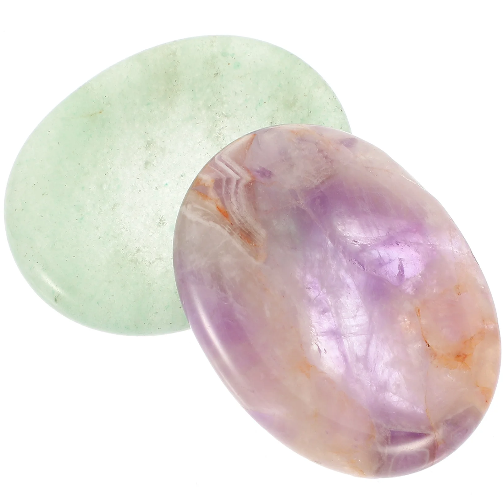 

2Pcs Natural Thumb Stones Mini Worry Stone Finger Massage Stone Home Office Natural Stones Finger Scraping Plate