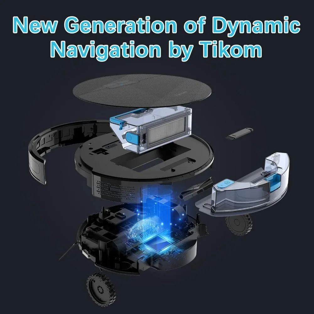 Robot Vacuum Cleaner and Mop, G8000 Robot Vacuum Cleaner, 2700Pa Powerful Suction, Self-Charging, Black Vacuum Cleaner