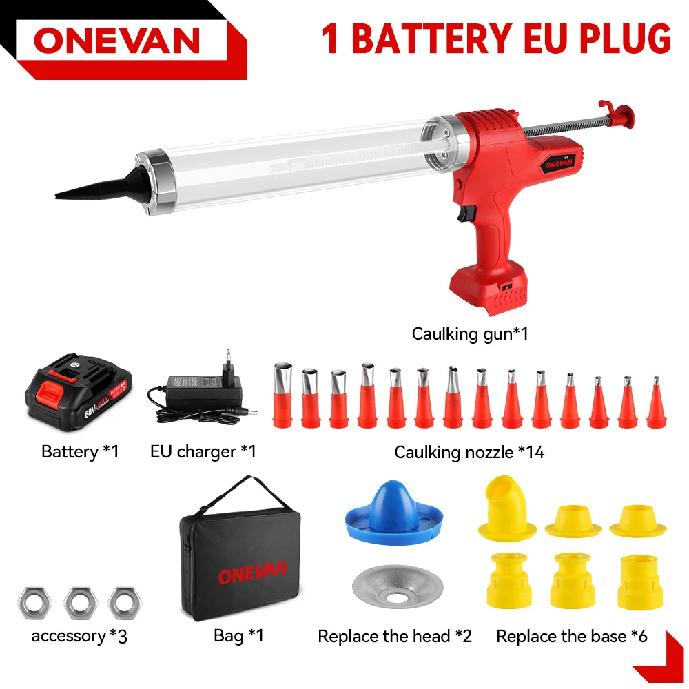 10000 N Elektrische Kartuschenpistole 6 Gänge Akku-Klebepistole Glas Hartgummi-Dichtstoffpistole Elektrowerkzeug für Makita 18 V Batterie Pin