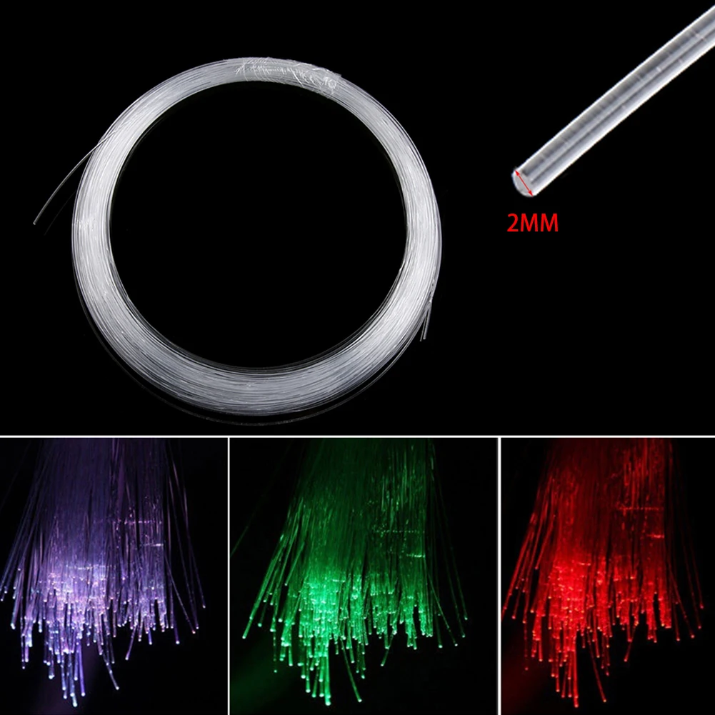 

1/2/3 M PMMA Side Glow Optic Fiber Cable 2MM Diameter For Car LED Glow Lights Bright Garden Lighting Decoration Illuminator