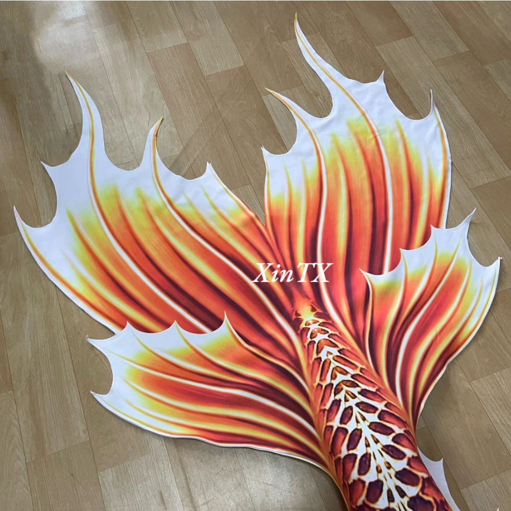 Adult Woman Mermaid Tail Swimsuit Swimwear Stereoscopic Thickened Fabric HD Print Aquarium Performance Cosplay Original Design