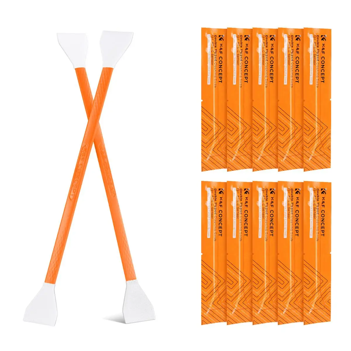 

K&F Concept 10Pcs Double-Headed Cleaning Stick Set CMOS APS-C Frame Cleaning Stick 16mm Cleaning Cloth Sticks Set