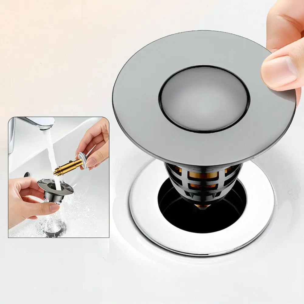 Pop Up Drain Filter For For Qidianruri Washbasin Bounce Core Basin Stopper Universal Sink Sewer Accessories Brass ABS Material