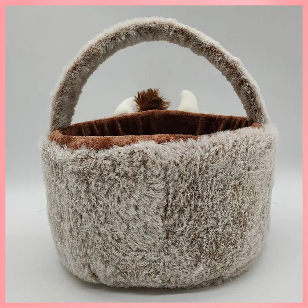 

L65A-10In/25Cm Cute Plush Cow Easter Buckets With Ear Egg Hunt Easter Gift Bags Bags For Party Decorations Candy Gifts