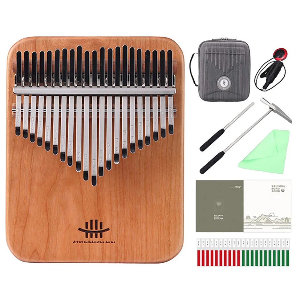 HLURU Kalimba 21 Key Professional Thumb Piano Solid Wood Cherry/Walnut Kalimba Keyboard Instrument Hand Piano Kid Birthday Gifts