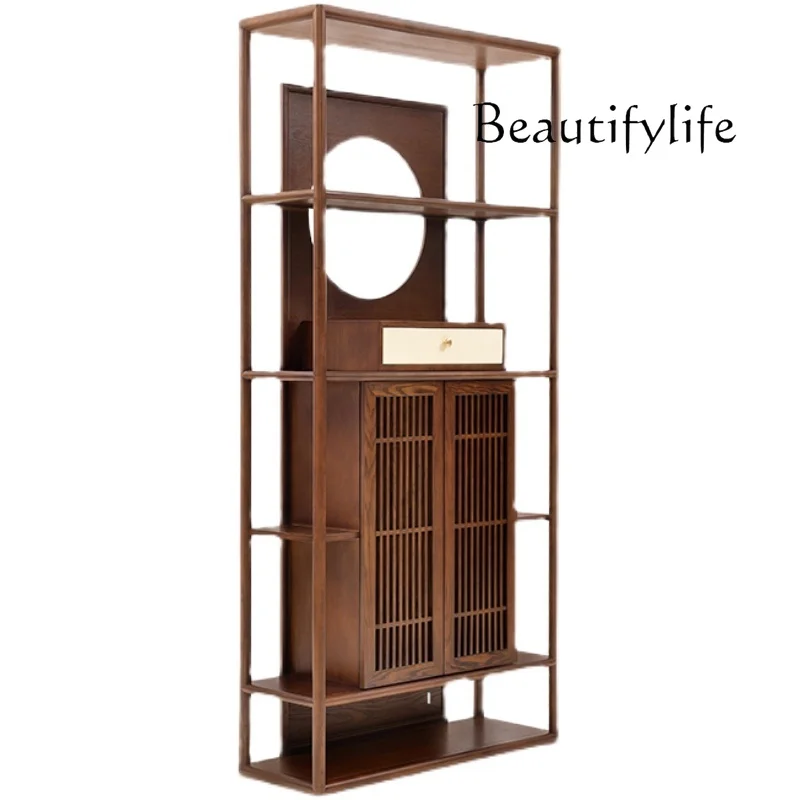 New Chinese Style Modern Zen Storage Rack for Duobao Pavilion Black Walnut Antique Shelf