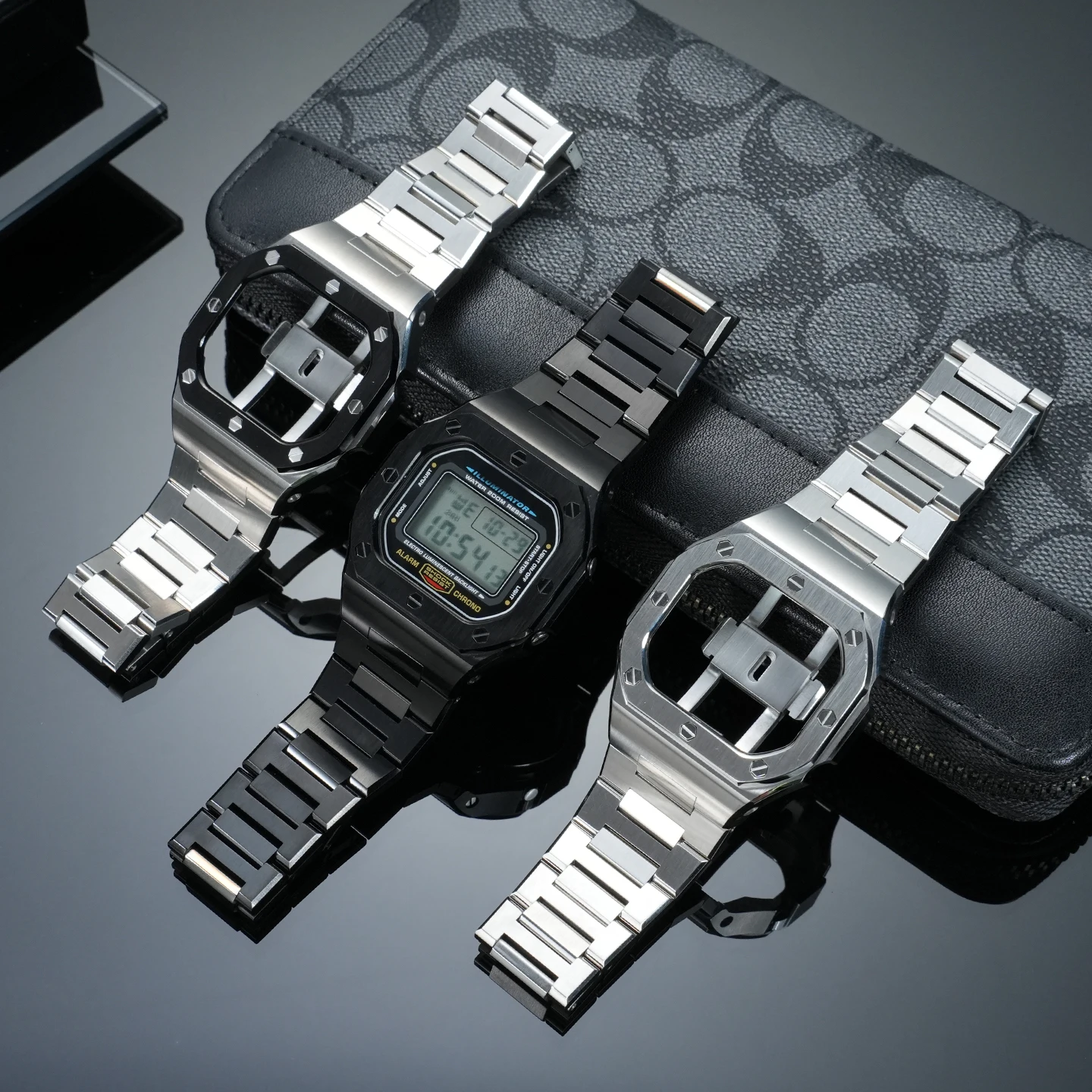 For Casio DW-5600 GW-B5600 GWM-5610 DW-5025, Stainless Steel Case & Bracelet Set, Modification & Upgrade Watch Band Accessories