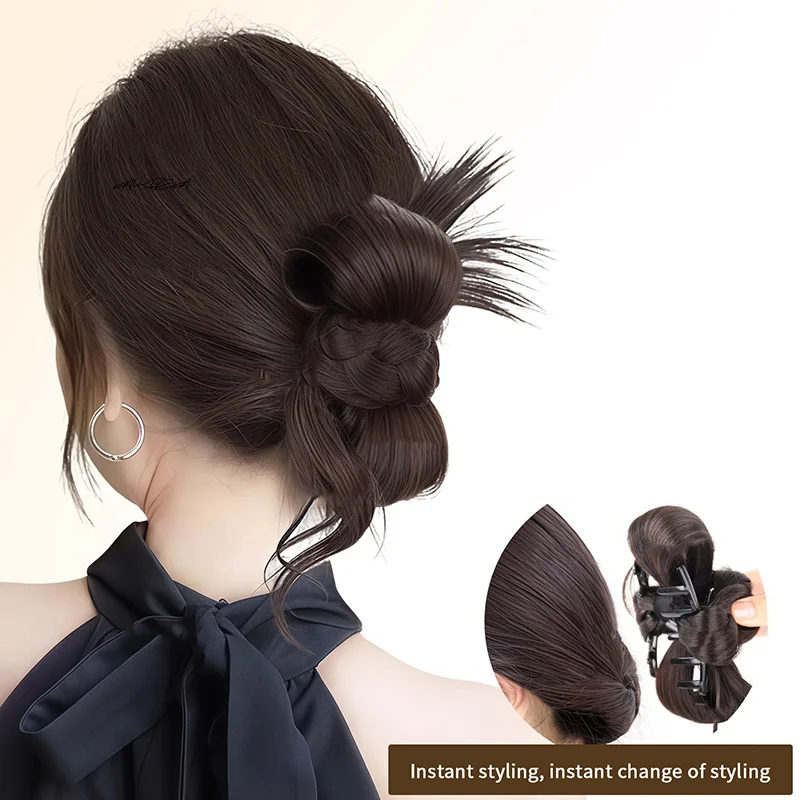 

Повседневная одежда, синтетический пучок, парик, зажим для волос, зажим для волос, головной убор с фрикадельками, наращивание хвоста, аксессуары для укладки волос своими руками для женщин