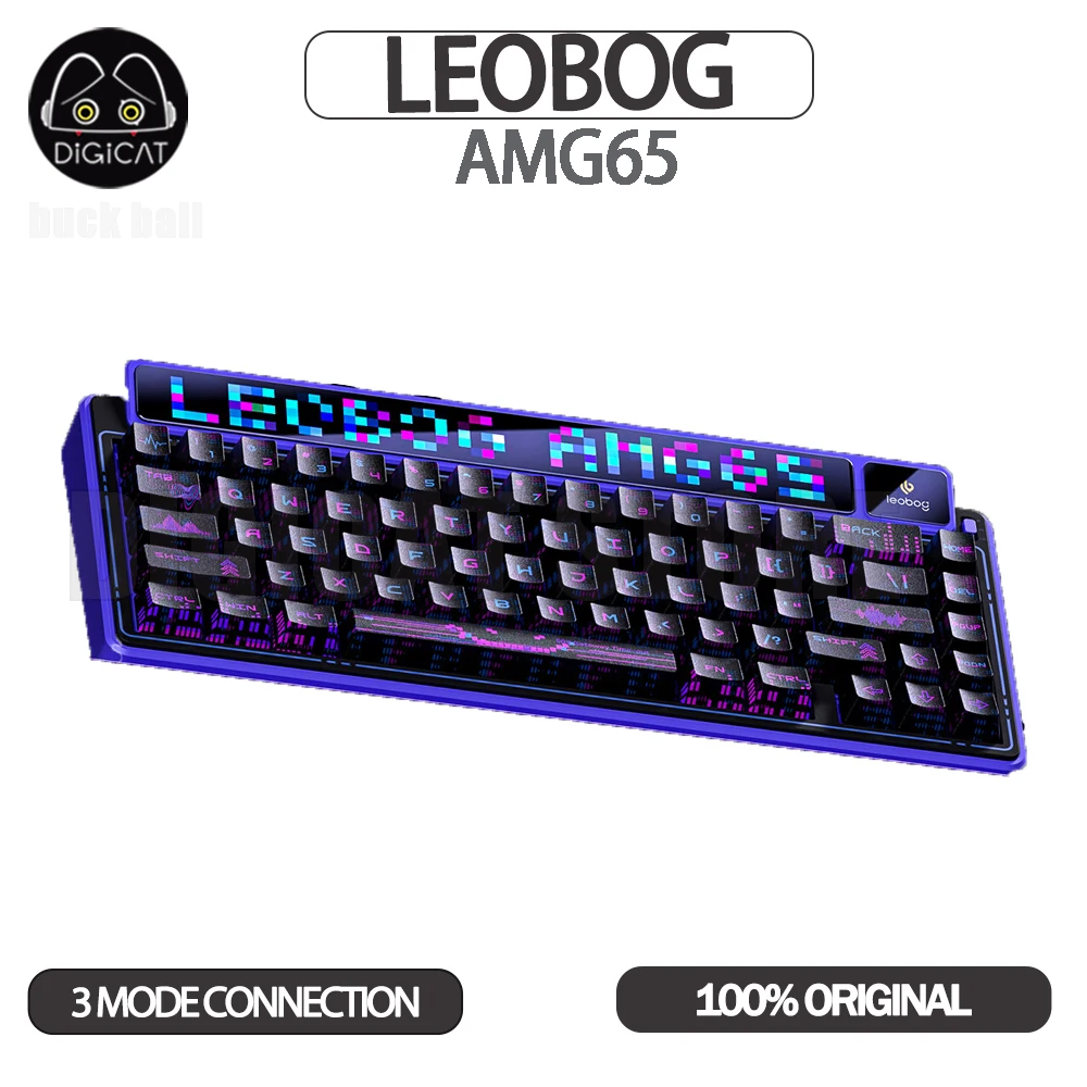 LEOBOG AMG65 Mechanical Keyboard With TFT LED Screen 3mode RGB Hot Swap Gaming Keyboard Custom Gamer Computer Accessories Gifts