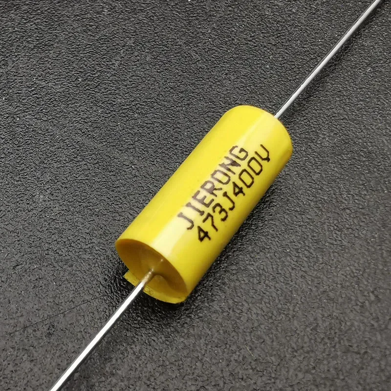 10Pcs Axial Capacity Polyester Capacitor 223J400V/473J400V 0.022uf/0.047uf Brass Leg Electric Guitar Tone Capacitor Yellow