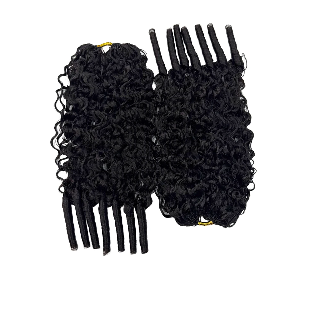 Burmese Curly Feather Crochet Human Hair Extensions Pre Looped Pre Separated Knotless Hair For Braiding