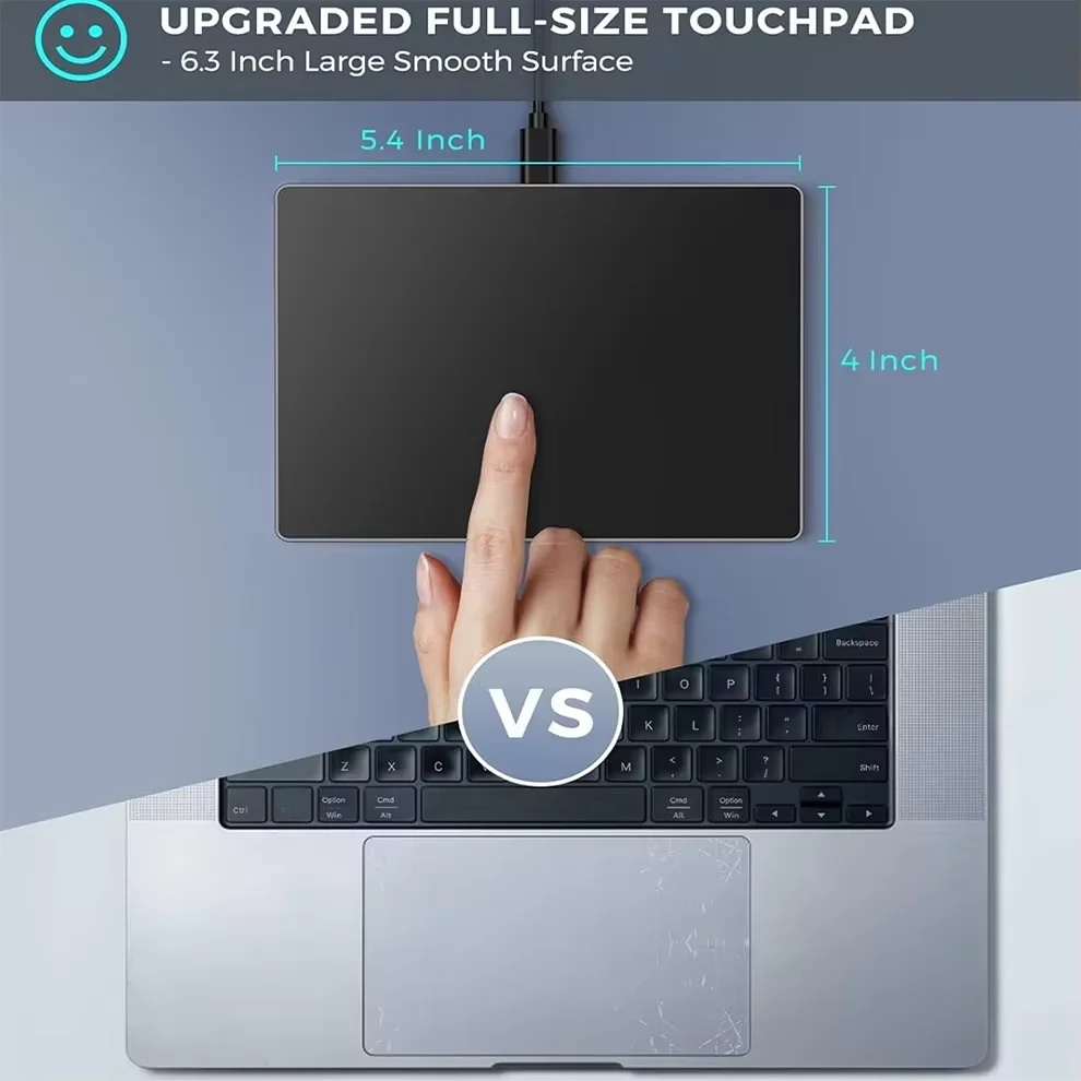 Touchpad Muti-Touch cablato con touchpad in materiale di vetro temperato USB-Type-C ad alta precisione per PC desktop Windows Laptop Notebook
