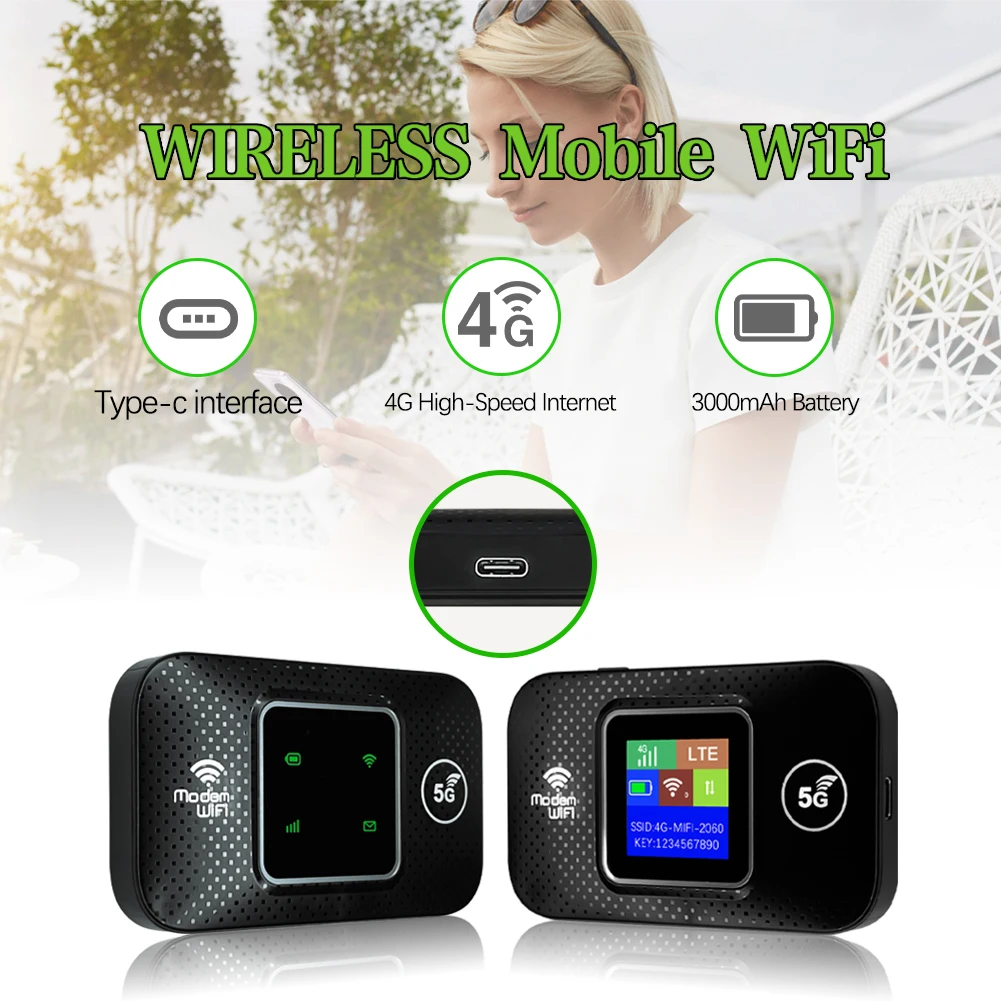 4G LTE Wireless Internet Router Wireless WiFi Router 150Mbps Hotspot Portable WiFi Device Plug Play Smart WiFi Router for Travel