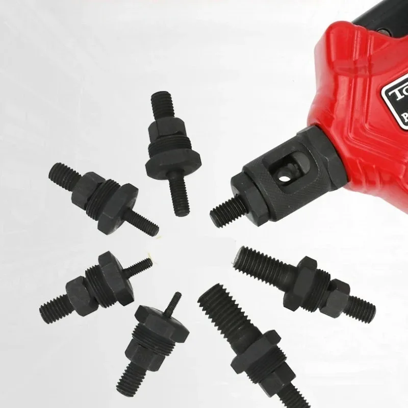 M3 M4 M6 M8 M10 M12 Mandrino Rivettatrice Mandrino Filettato Rivetto Dado Adattatore Pull Rod Rivettatrice Rivettatrice Teste Rivnut Strumento