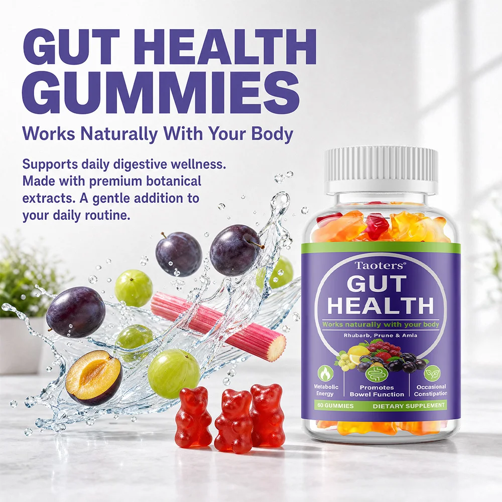 Gut Health Supplement - with Rhubarb, Prune, Digestive Regulation and Gut Health for Men and Women