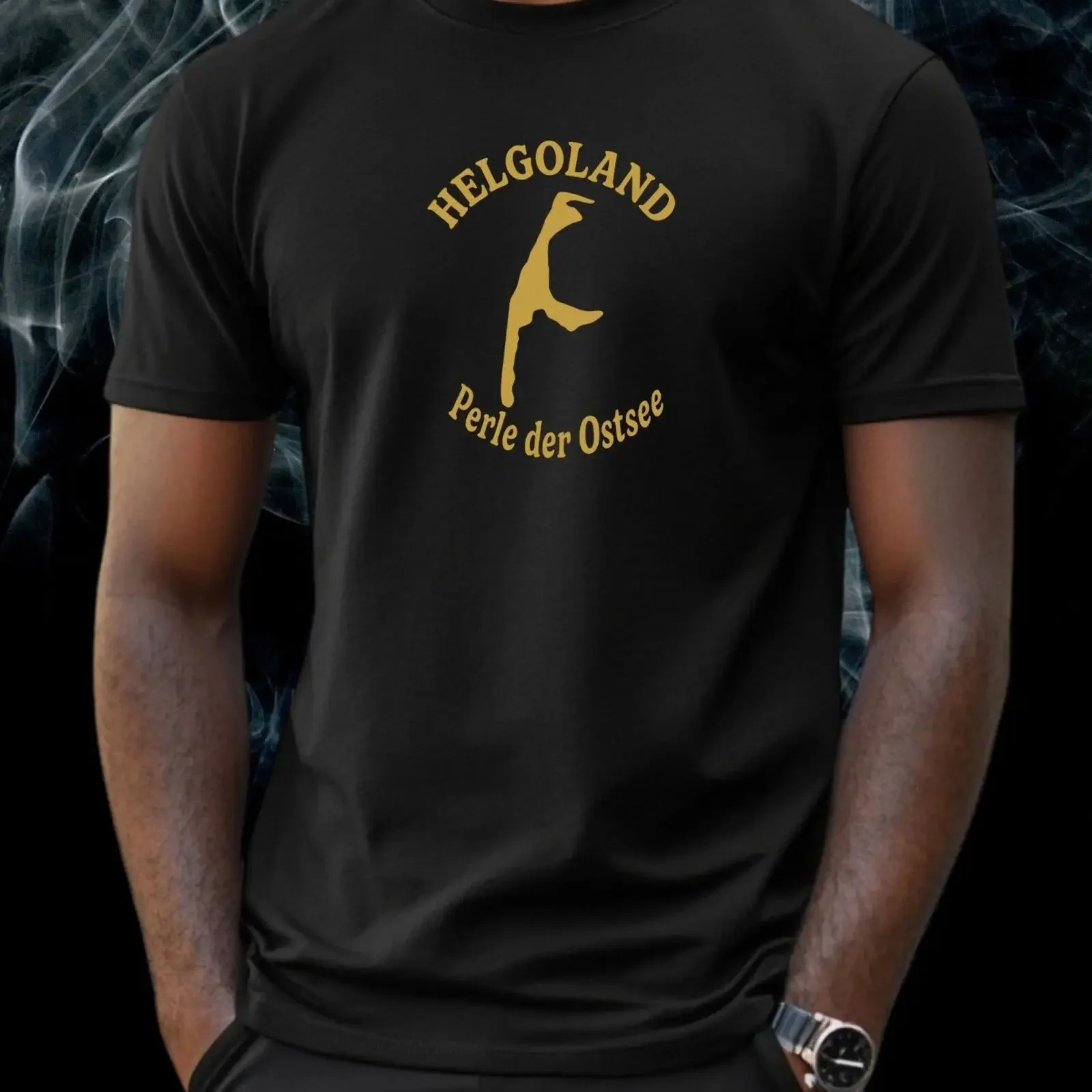 T Shirt Herren Helgoland Sylt Perle der Ostsee Motiv Baumwolle Größe S bis 5XL vintage Washed homme Unisex Versatile