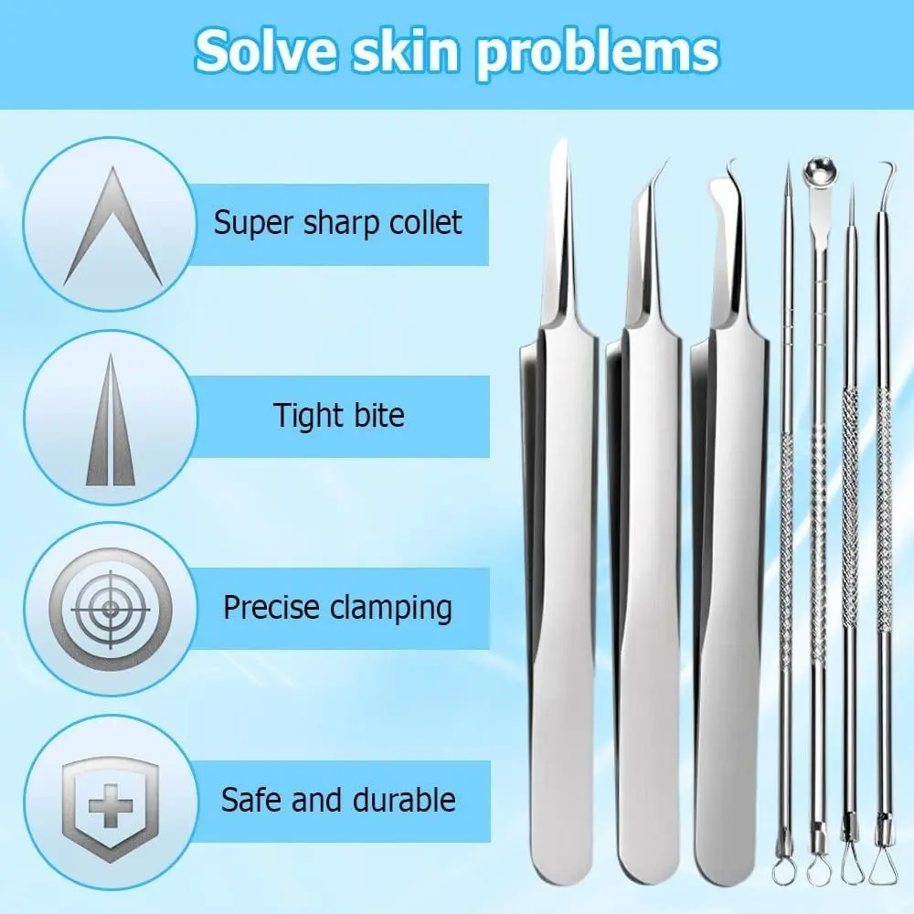 Edelstahl Mitesser Entferner Werkzeug Kit Professionelle Mitesser Entferner Gesichts Mitesser Entferner Pinzette