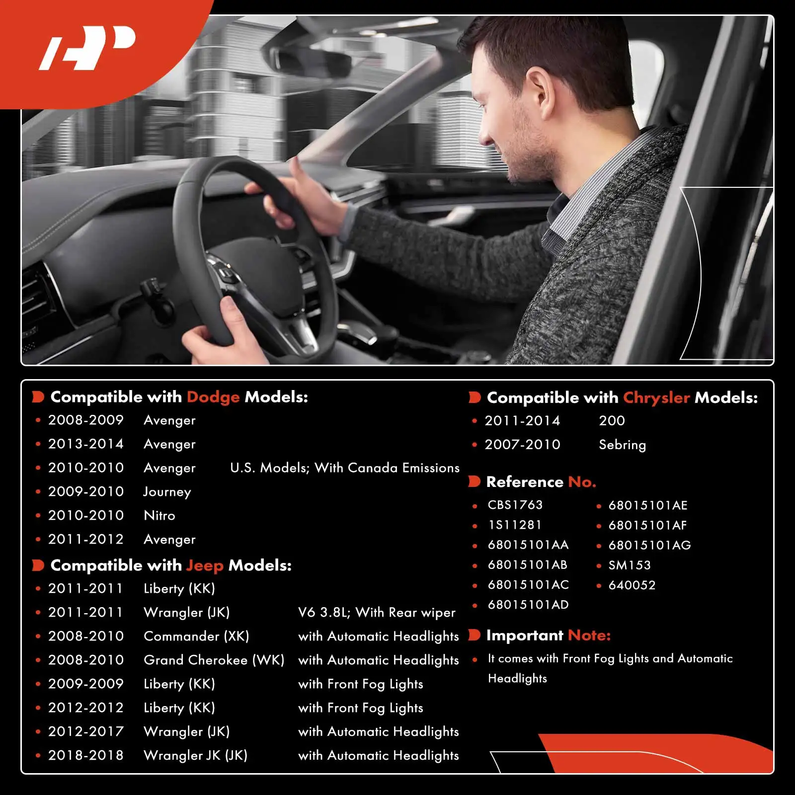 A-Premium Turn Signal Switch for Jeep Grand Cherokee 2008-2010 Wrangler 2011-2017 Dodge Journey 2009-2010 Avenger 2008-2014