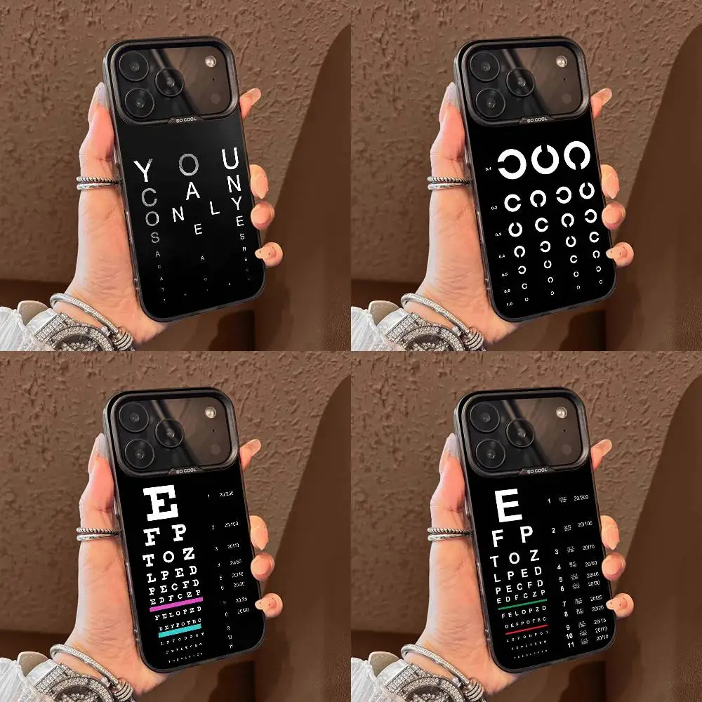 

Medical Eye Vision Chart Phone Case For iPhone 17,16,15,14,13,12,11,Pro,Max,Plus,E,Air,Mini Black Tpu Cover
