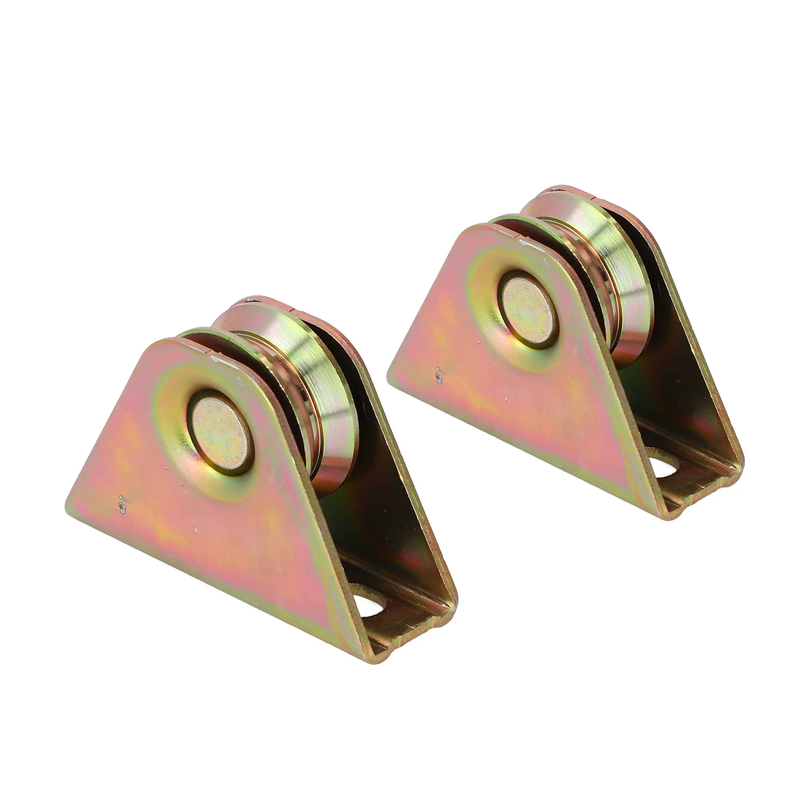 2個入り-v溝ホイールプーリー-38mm-亜鉛メッキ合金鋼製トラックレール固定プーリー（工業用）