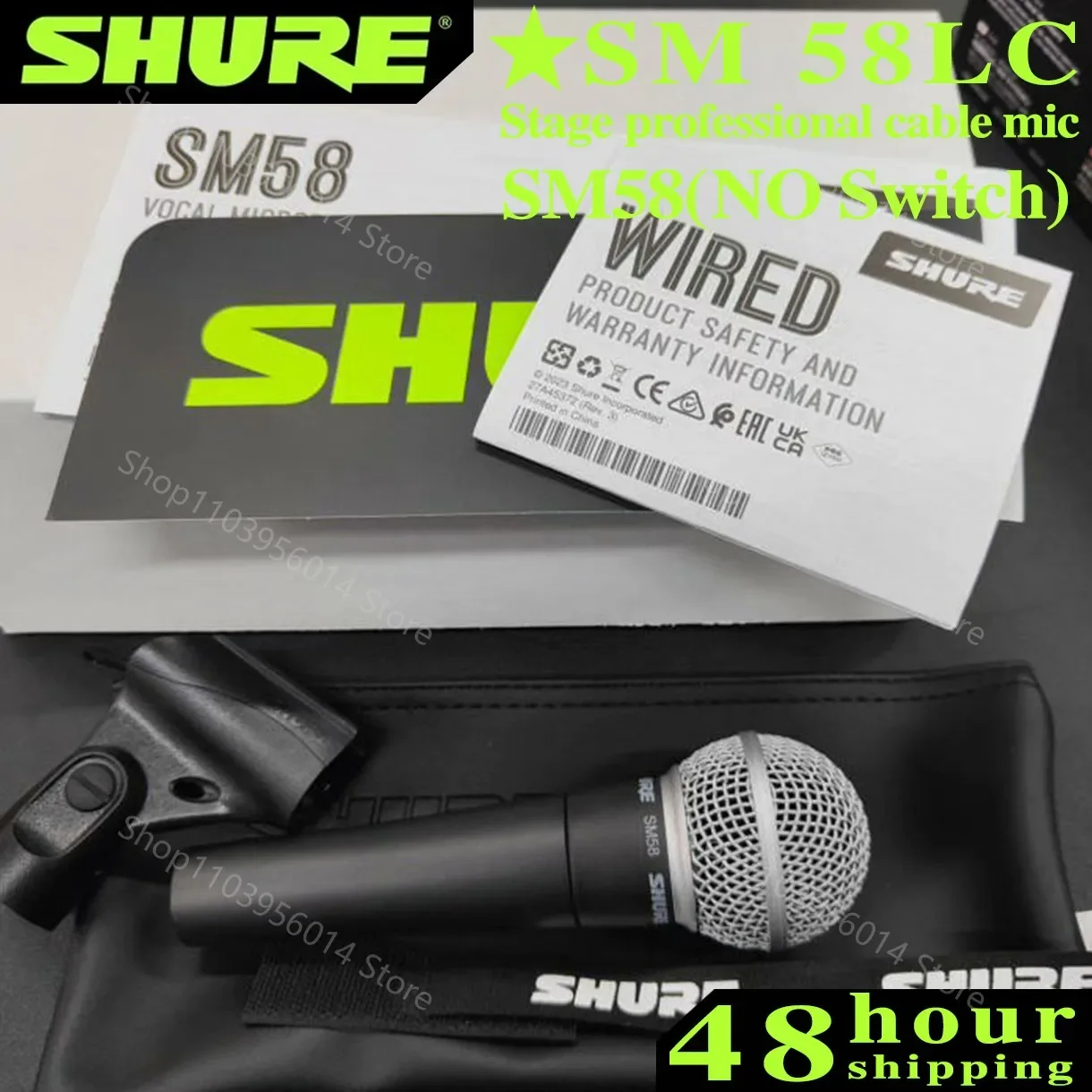 3PCS Shure SM58 Wired Microphone Karaoke Live Stage Concert YouTube Professional Recording Microphone Dynamic Volume Microphone