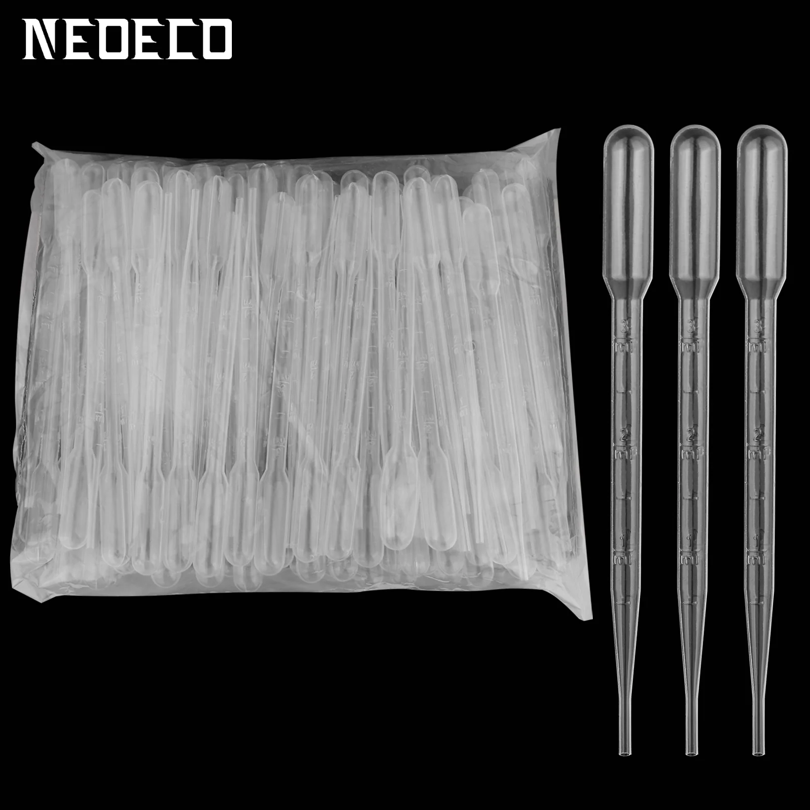 100PCS 3ML Airbrush Plastic Transfer Pipettes Eye Dropper Disposable Essential Oils Pipettes Dropper Makeup Tool Science and Lab