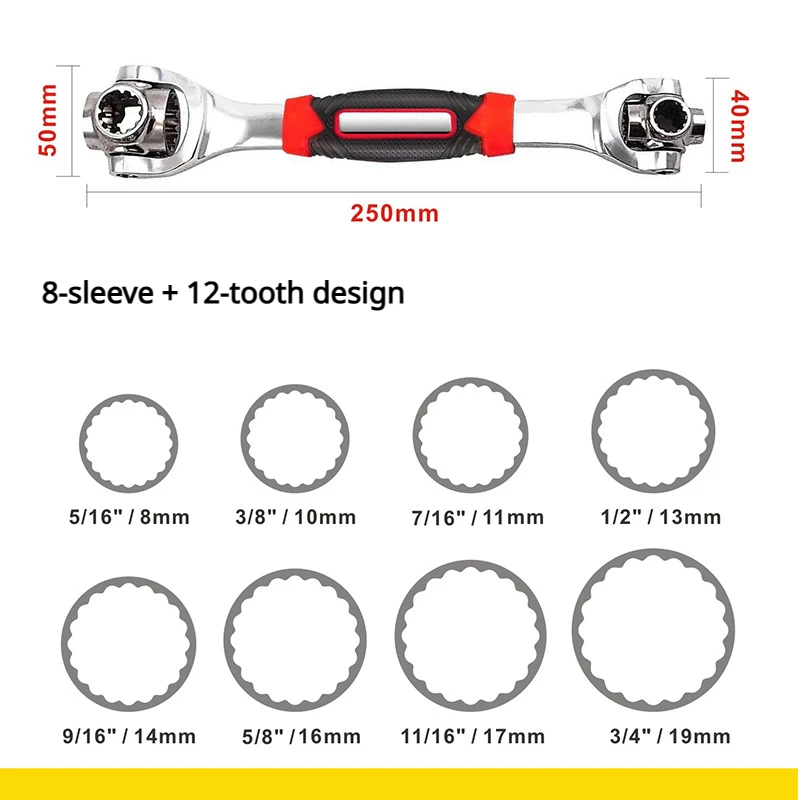 Universal Wrench 48 in 1 Multifuctional Socket Wrench Universal Auto Repair Tools Useful Accessories