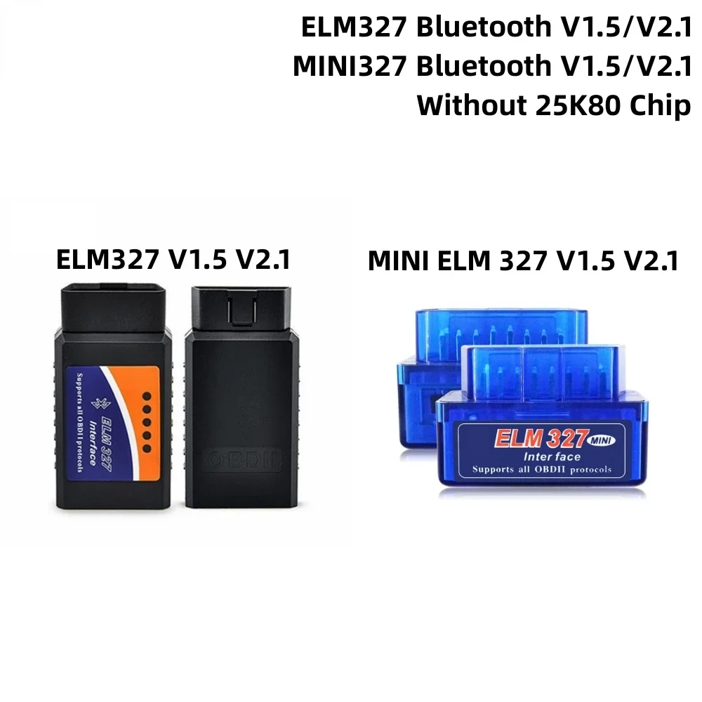 ELM 327 Bluetooth Version OBD2 Diagnostic Tools OBD 2 Scanner ELM327/ MINI ELM327 V1.5 V2.1 Without 25K80 Chip