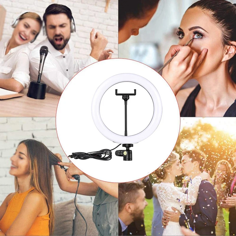 10-inch dimbaar ringlicht LED-ring Koud en warm Selfie Foto Live-uitzending Invullicht voor video Live-uitzending
