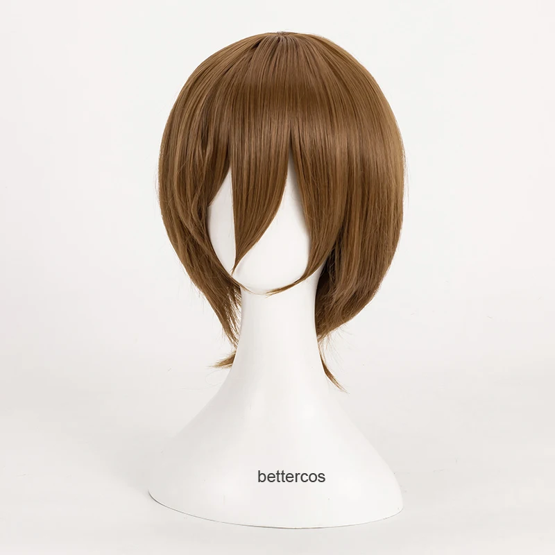 Death Note Yagami Light Cosplay Wigs Short Golden Brown Heat Resistant Synthetic Hair Wig + Wig Cap