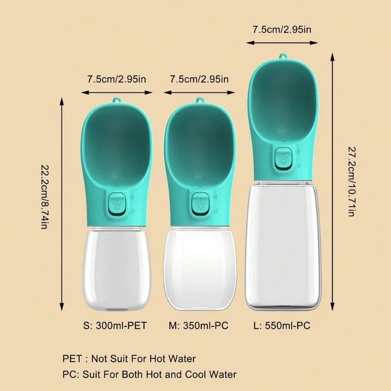 Pet Portable Big Dog Water Bottle for Small Large Dogs Outdoor Hiking Leakproof Puppy Drinking Bowls Golden Retriever Supplies - view 6