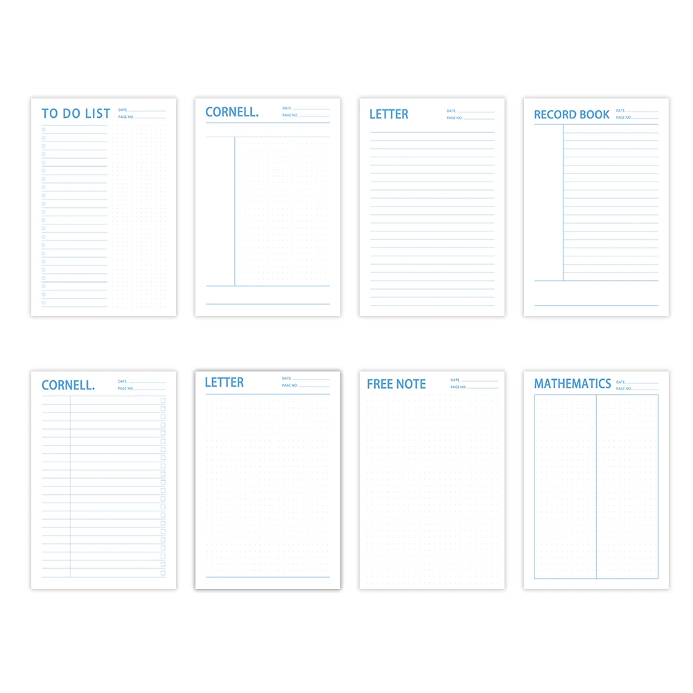 1pc, A5 Tear-Off Notepad, 50 Sheets of 100gsm Heavy Paper, 8.3x5.5 inches, Blue Series, For Planning, Memo Pad, Sticky Notes