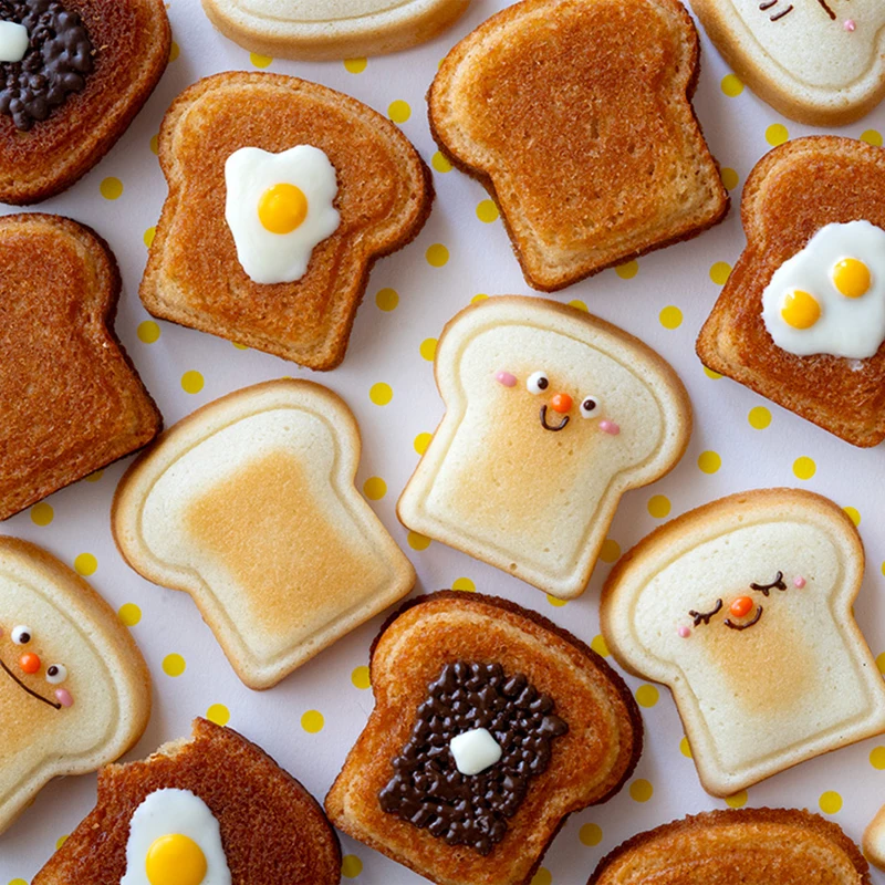 Moule à gâteau en acier au carbone, 8 cavités, motif de pain grillé, Madeleine, Muffin, poêle à gâteau, confiture, Sandwich, Dessert, accessoires de cuisine, Gadgets