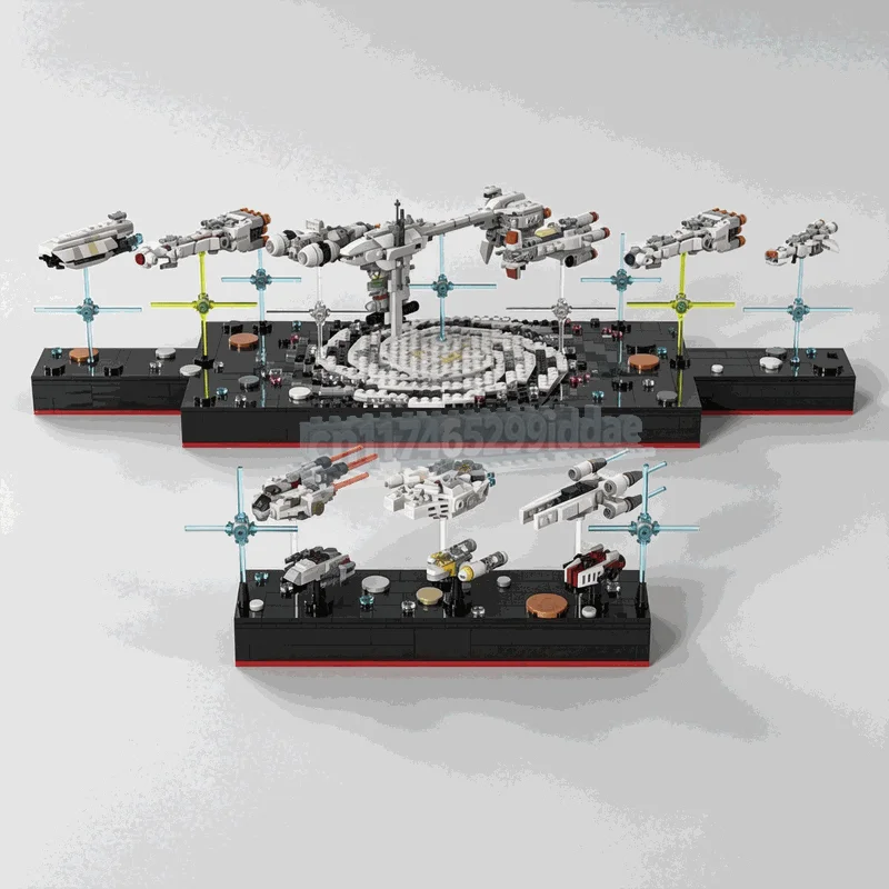 1906PCS Micro Space Fleet Diorama Building Blocks Galactic Starship Scene Model DIY Assembly Creative Collection Display Gifts