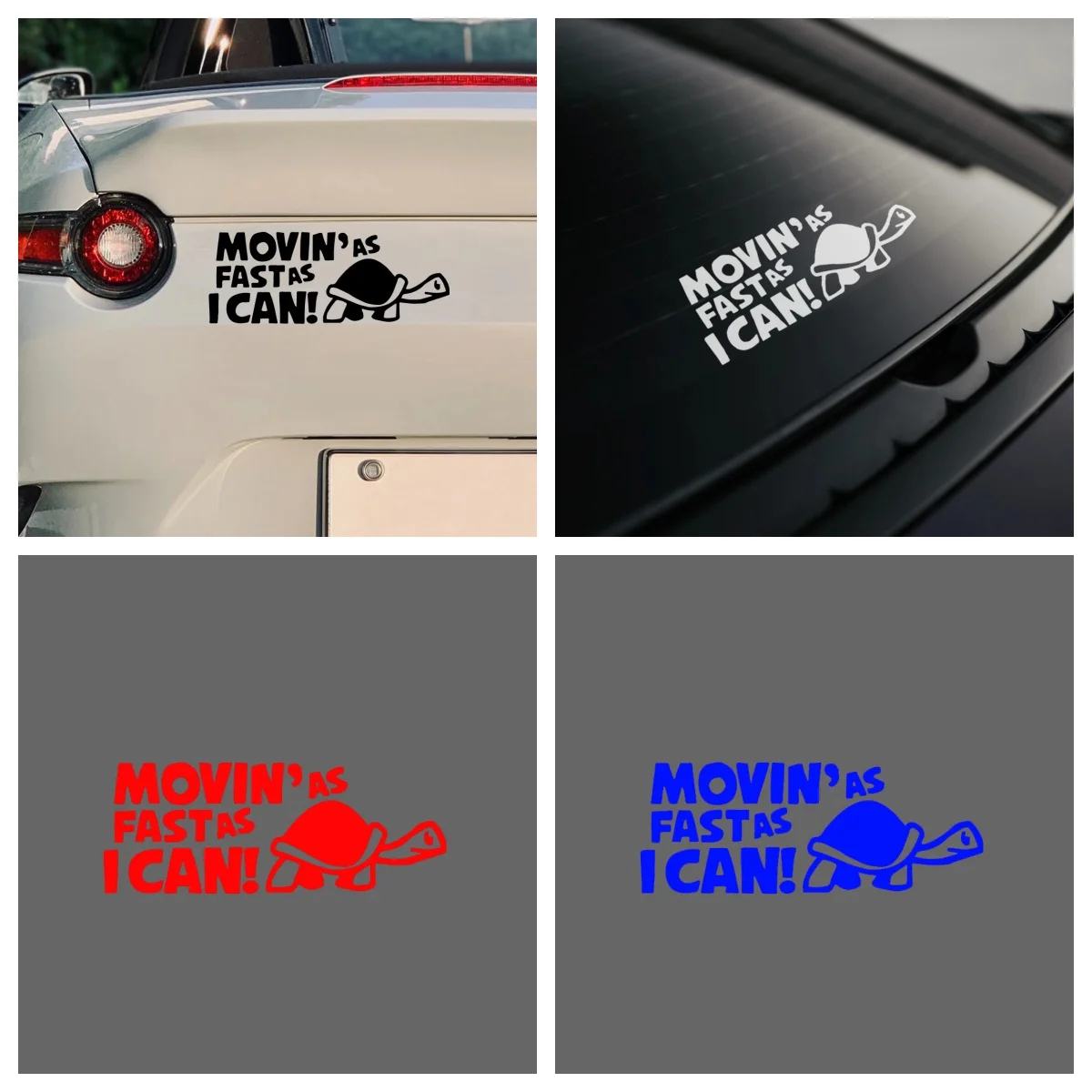 

PVC "Move As Fast As Possible" Animal Car Decal - Scratch Cover, Creative Sticker, Window Warning Decal
