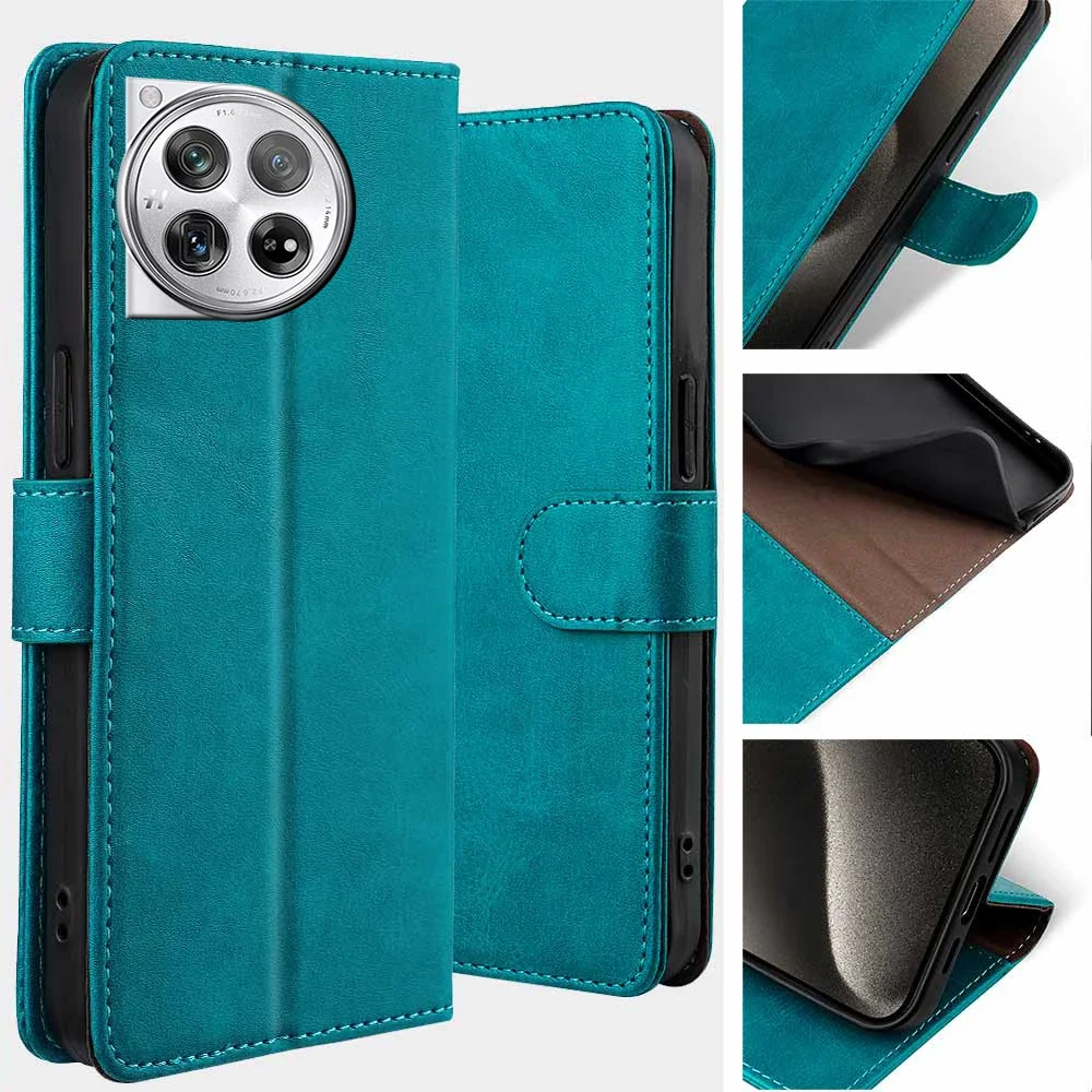 Business Book Style RFID Multi Card Cover For Oneplus 12 12R 11 11R 10 Pro 10T Magnetic Buckle Leather Flip Phone Case Coque