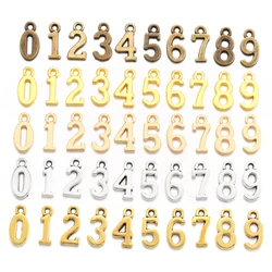 10 stks 5 kleur nummer 0-9 Bedels voor Legering Sieraden Markering DIY Sleutelhanger kleding jaar Handgemaakte sieraden accessoires 8*16mm S110