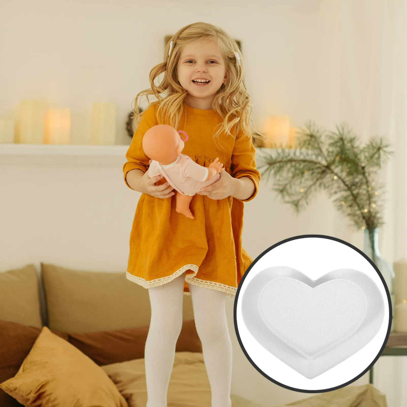 Mini Heart Shape Fabric Top Hat Wide Brim Decorative Handcraft Accessory for DIY Projects Adorable Mini Hats Party Supplies