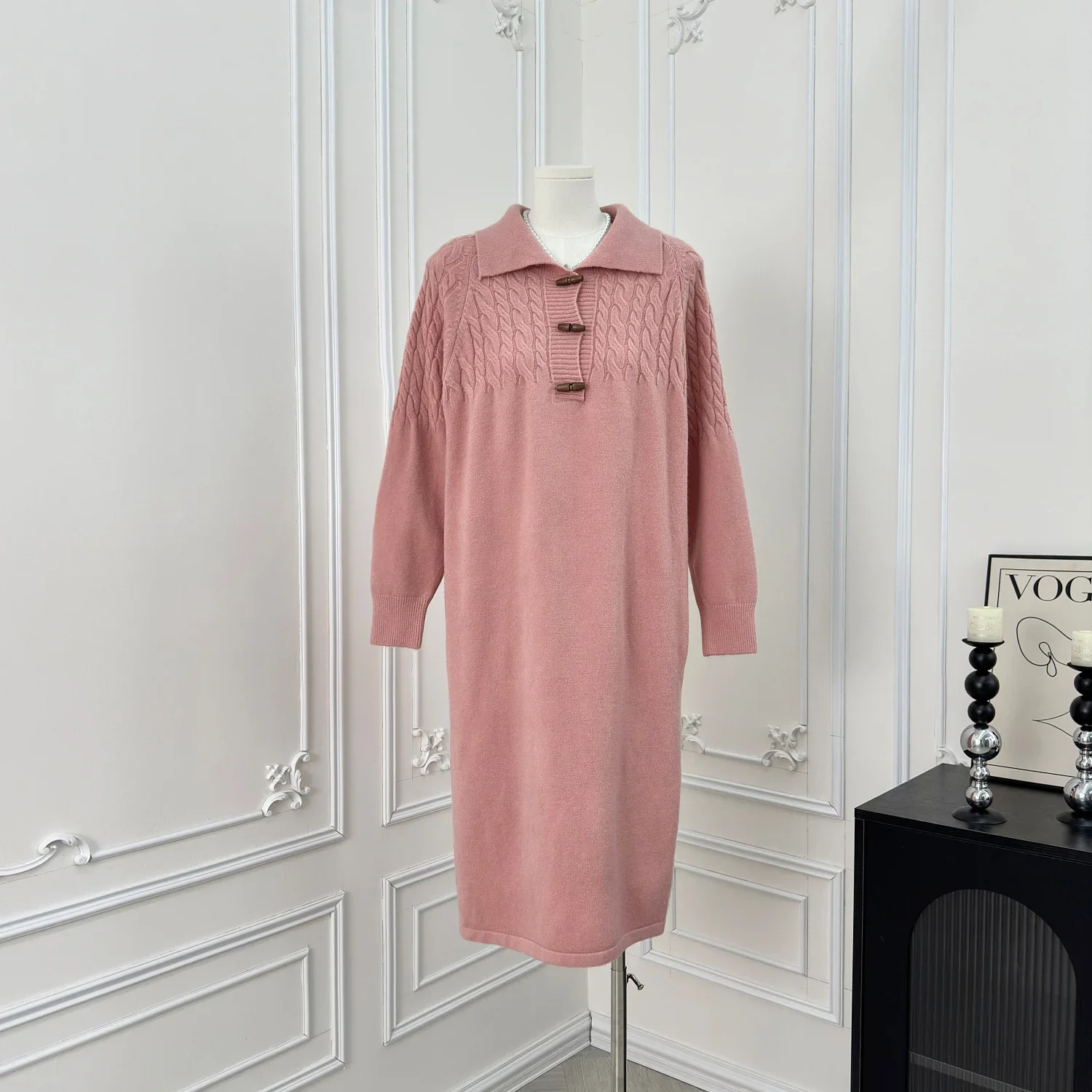 ชุดเดรสถัก cewek seksi หวานลำลองสำหรับผู้หญิง, ชุดเดรสแขนยาวทรงหลวมเสื้อผ้าแฟชั่นสำหรับผู้หญิง