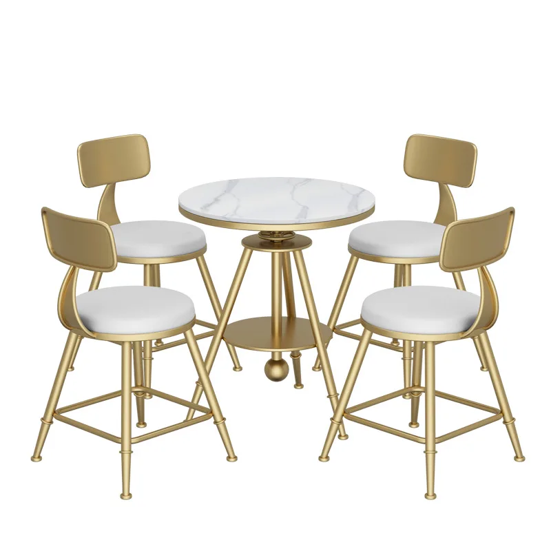 Modern North-Europe upholstered fabric leisure wire gold metal velvet cafe bar chair