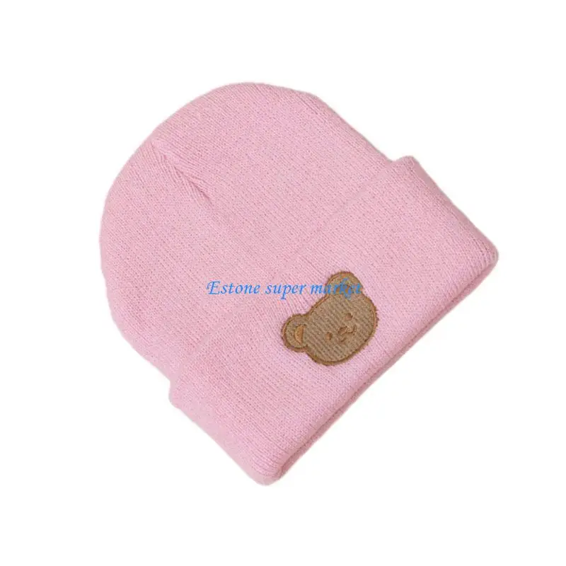 090B Bonnet Caps Winter Hat for Baby Newborn Beanie Caps Knitted Hat Breathable Hat