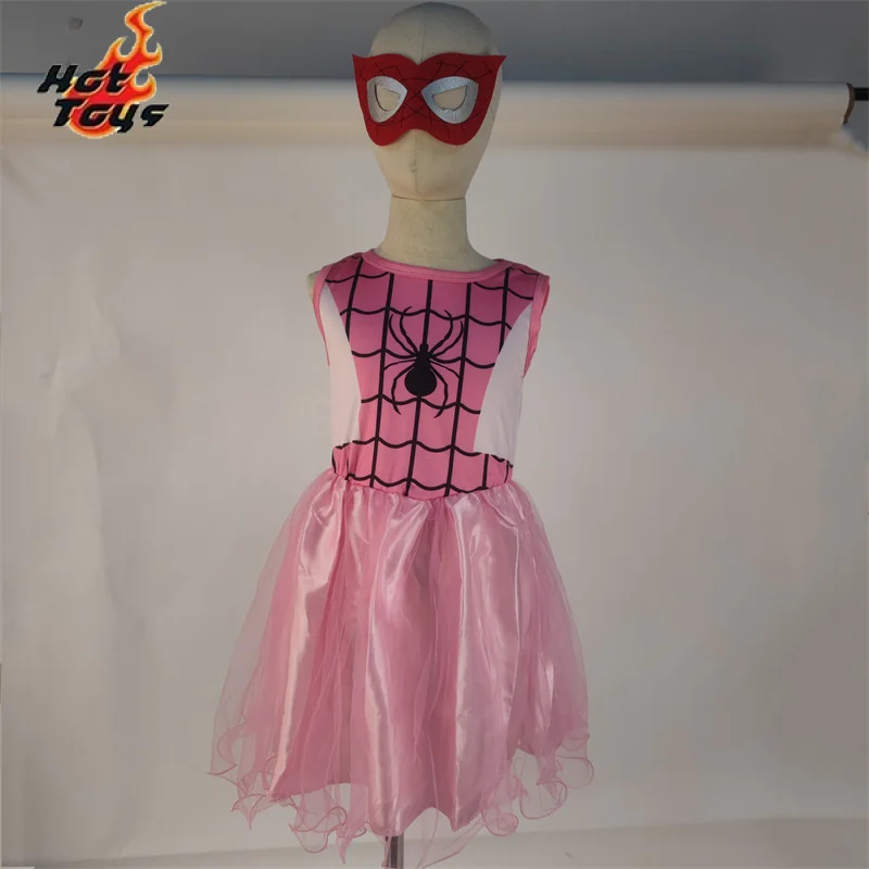 Hot Toys Spiderman Girls Dressed Kids Clothes Cosplay Costume Dress Toddler Christmas Outfits Halloween Little Girls Pink Dress