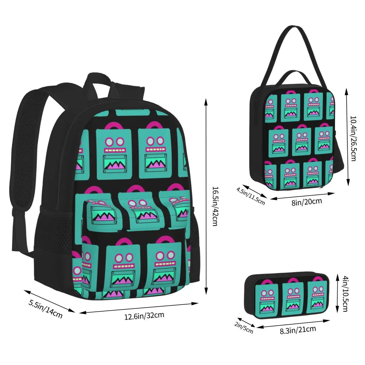Benson's Backpack -Kipo And The Age Of WonderbeastsBackpacksChildren School Bags Kids Rucksack Lunch Bag Pen Bag Three-Piece Set