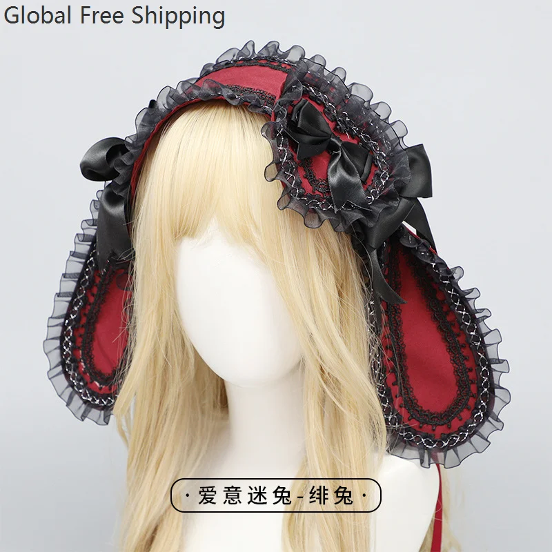 لطيف الأرنب القوس Kawaii لوليتا عقال فتاة عقال الموضة تأثيري لطيف أغطية الرأس لعب الأدوار لوب الأذن الأرنب اكسسوارات 2026 #2