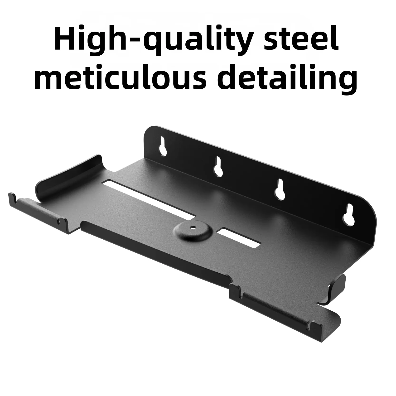 Wall Mount Bracket for PS5 Slim with 2 Controller Holders Metal Iron Steel Space Saving Vertical Wall Hanging Rack Black White