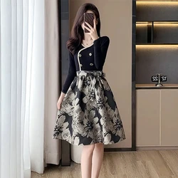 Gaoding Xiaoxiangfeng Dress 2024 Spring Autumn New Style Loose Versatile Western French Style High end Light Luxury Long Dress S