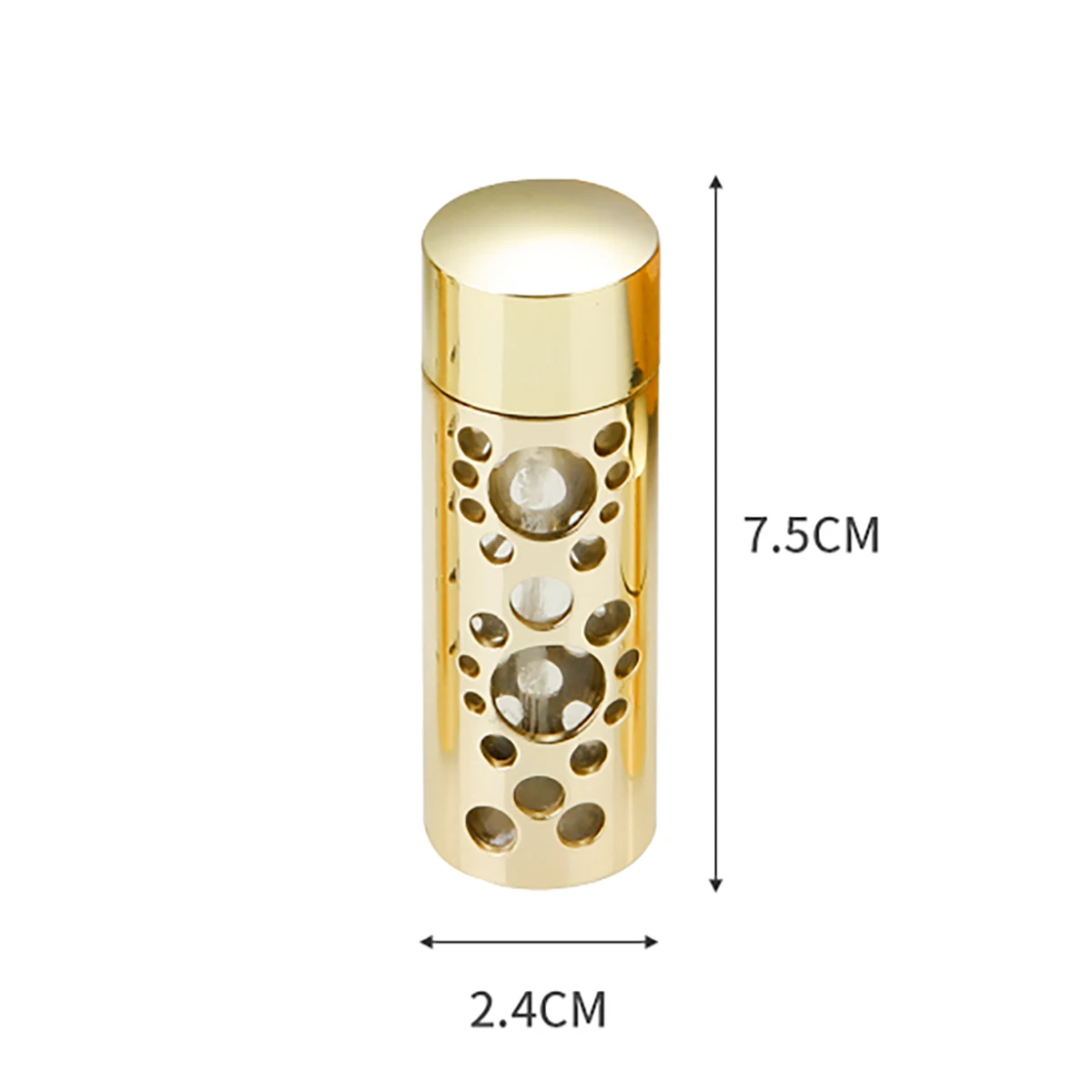 Golden Hollow Metal Toothpick Holder Portable Glass Toothpick Box with Metal Lid Toothpick Storage Case Needle Case