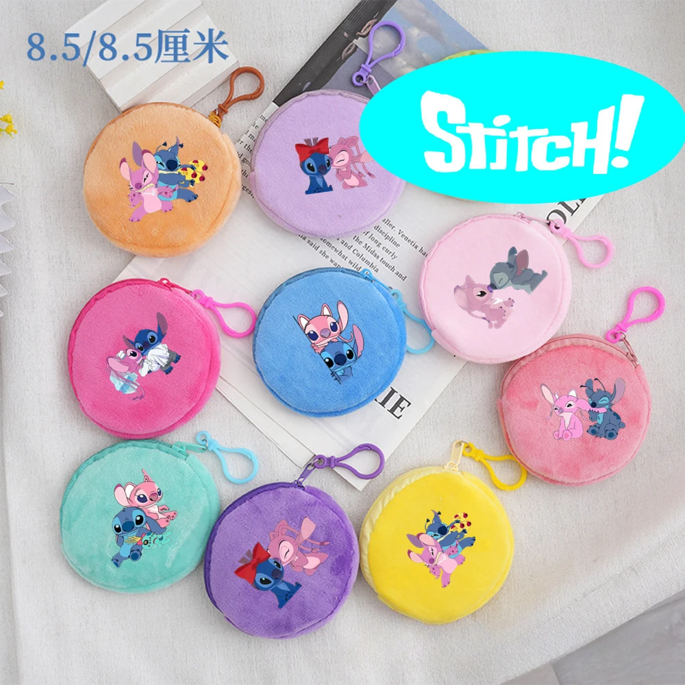 Lilo & Stitch Cartoon Stitch Wallet Keychains Pendant Anime Figures Peripheral Plush Wallet Cute Girly Heart Coin Purse Gifts