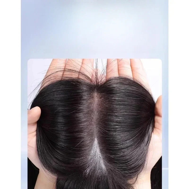 No hairnet wig, white hair on the top of the head, fluffy natural forehead real hair reissue piece