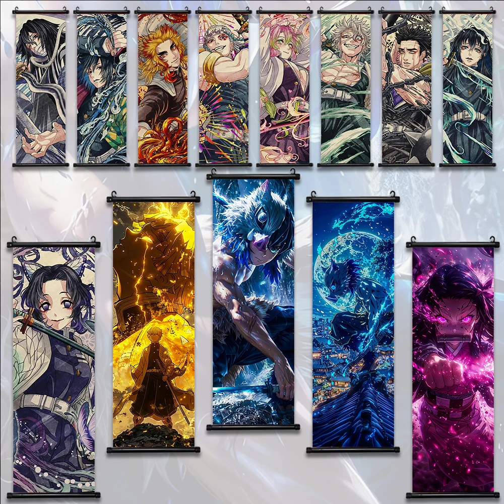 

Anime Demon Slayer Wallpaper Comic Poster Wall Artwork Print Hanging Scroll Home Decoration Art Canvas Painting Hashira Kid Gift